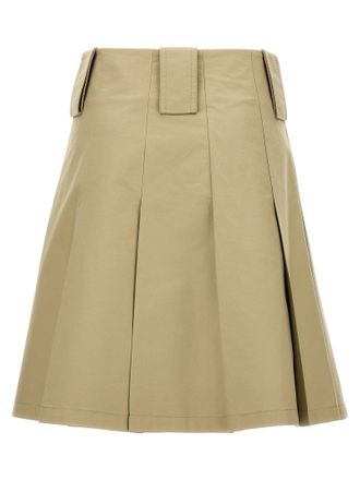 Burberry Pleated Cotton Skirt - Beige
