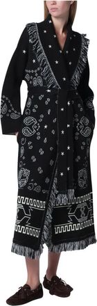 Alanui Bandana Jacquard Jas - Dames - Vesten - Zwart - S - Wol - Truien & Vesten