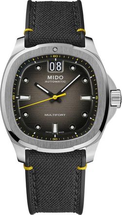 Mido Multifort TV Big Date Automatic Webbing Strap Watch, 39.2mm x 40mm in Grey at Nordstrom