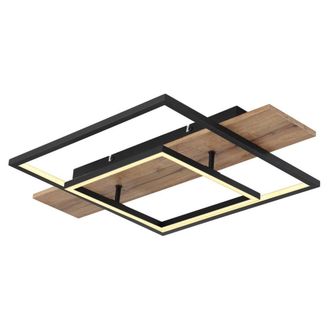 Netlighting Vanni 60x40cm Semi Flush Ceiling Light Matt Black 2x LED 3000K | Size: 60x40 cm