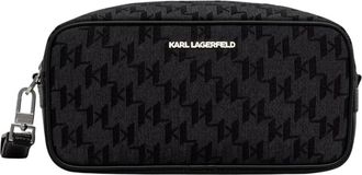Karl Lagerfeld Borsa da toilette in pelle K/Monogram - - Bags - unisex - Nero - ONE SIZE