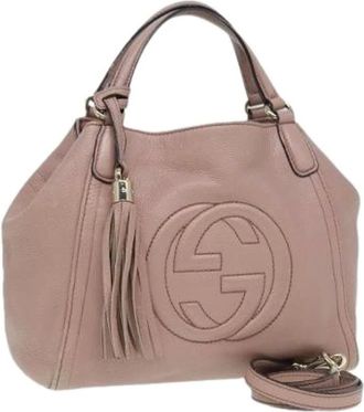 Gucci Pre-owned Handbags, female, Pink, Size: ONE SIZE Pre-owned Soho convertible shoulder bag