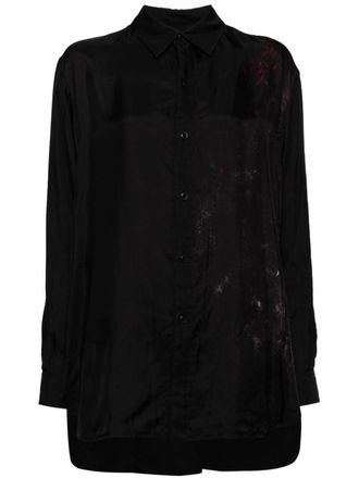Yohji Yamamoto Blouse met abstracte print - Zwart