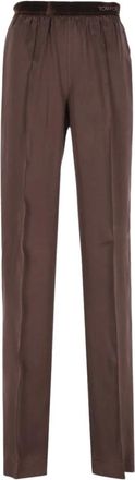 Tom Ford Nachtkleding, Dames, Bruin, L, Satijn, Stretch Zijde Pyjamabroek