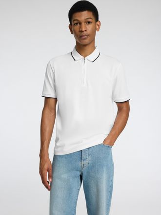 Selected Poloshirt SELECTED SLHFAVE SPORT ZIP SS POLO NOOS, Herren, Gr. XXL, weiss (cloud dancer), Jersey, Obermaterial: 60% Baumwolle, 40% Polyester, unifarbe