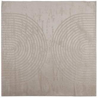 vidaXL Alfombras De &Aacute;rea Cuadrado Galati Beige 120 X 120 Cm Poli&eacute;ster Vidaxl