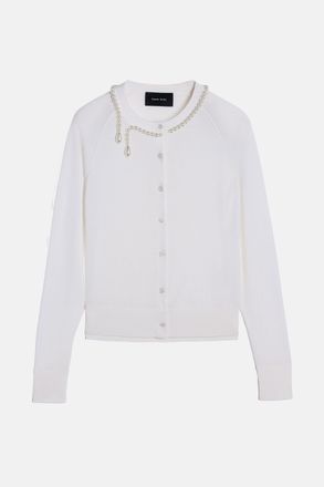 Simone Rocha Cardigan Classico In Merino E Seta Con Ricami