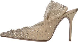 Gedebe Tulle en Strass Slingback Pumps - Dames - Muiltjes - Beige - 36 EU - Leer - Schoenen