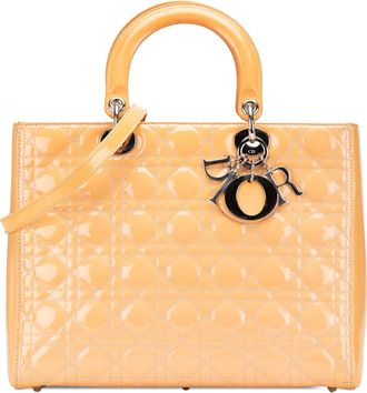 Dior Pre-owned Womens Lady Patent Tote Bag - Orange Leather - One Size