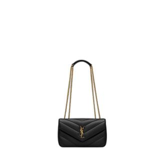 Saint Laurent Tassen, Dames, Zwart, ONE Size, Kleine Matelass&eacute; Lamsvacht Kettingtas