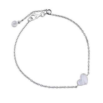 Jan Leslie Heart Bracelet Set In Sterling Silver in White at Nordstrom
