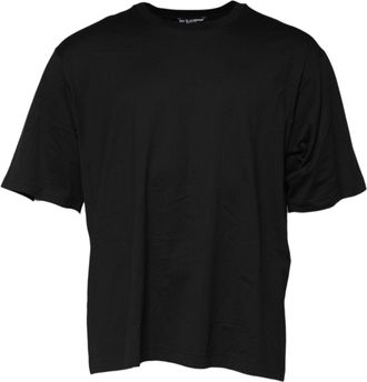Dolce & Gabbana Mens Black Cotton Crew Neck Short Sleeves T-Shirt