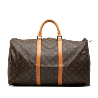 Louis Vuitton Coated Canvas Monogram Keepall 50