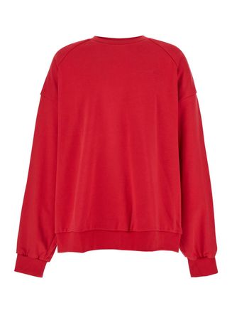 Juun.J Juun. J Red Oversized Sweatshirt With Graphic Print In Cotton Man