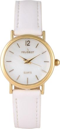 Peugeot Easy Read Round Leather Watch- 24MM in White at Nordstrom
