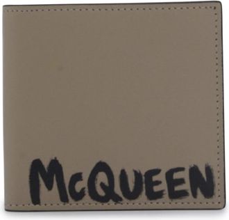 Alexander McQueen Zachte leren portemonnee in beige - Heren - Portefeuilles - Beige - ONE Size - Accessoires