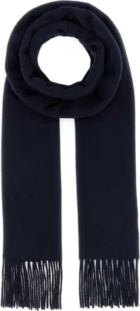 Max Mara Navy Blue Solid Scarf
