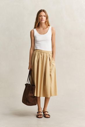 GANT Women Poplin Midi Skirt (34) WARM BEIGE