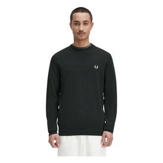 Fred Perry Klassieke trui met ronde hals - Heren - Truien - Groen - Maat: S Katoen