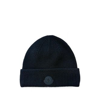 Moncler Logo-patch Ribbed Beanie Hat