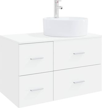 vidaXL Juego De Muebles De Ba&ntilde;o 2 Uds. Blanco Madera De Ingenier&iacute;a Vidaxl