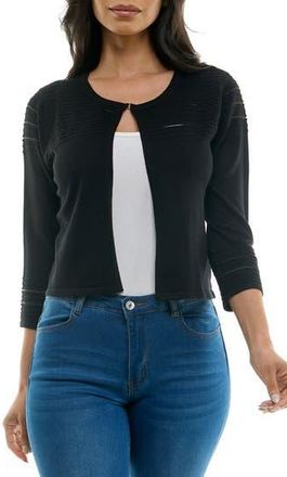 Nina Leonard Sheer Stripe Knit Bolero in Black at Nordstrom Rack, Size Small