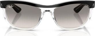 Ray-Ban 62mm Balorama Gradient Rectangle Sunglasses in Black On Transparent at Nordstrom
