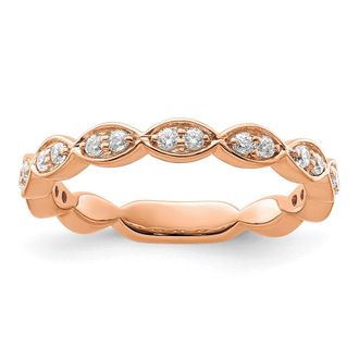 Diamond2Deal 14k Gold Lab Grown Diamond Wedding Band Ring 0.27Ct Clarity- VS Color- G-H