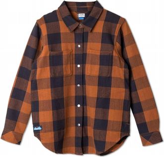 Kavu Womens Wren Flannel Shacket In Ground Cover