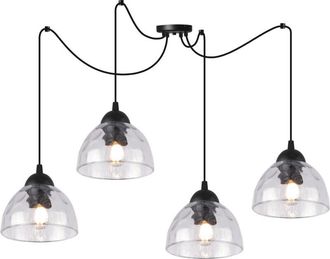 OEM L&aacute;mpara Colgante Ara&ntilde;a Venecia 4 Pantallas Planas Transparentes E27