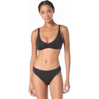 Michael Kors Rhinestone Studded Solids Bra Top in Black at Nordstrom, Size X-Small