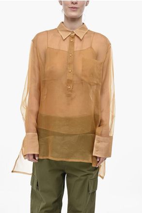Super Blond Silk Organza Shirt with Slip size 40