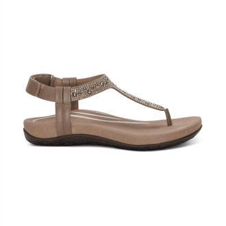 Aetrex Womens Slingback Thong Sandal In Taupe