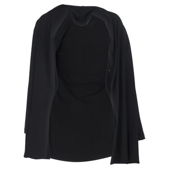 The Row Het Row open vest in zwarte wol