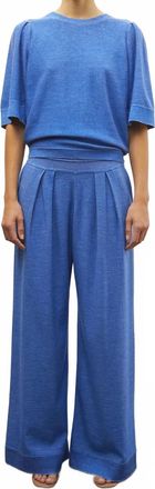 Molli Lauren Knit Pants In Royal Blue Denim