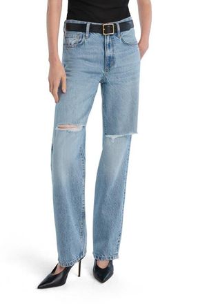 Favorite Daughter The Tommy Low Slung Ripped Straight Leg Jeans in Flint at Nordstrom, Size 30