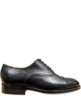 LEYVA cap-toe lace-up Oxford shoes - men - Calf Leather/Calf Leather/Calf Leather/Rubber - 8.5 - Black