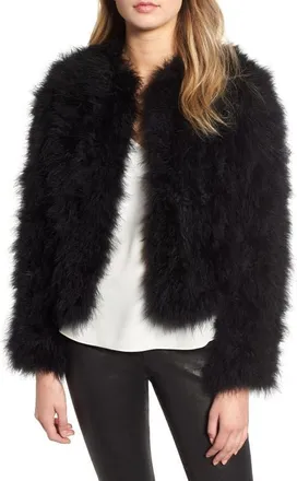 LaMarque Feather Topper Jacket in Black at Nordstrom, Size Xx-Small