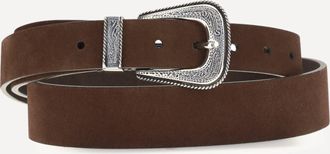 Brunello Cucinelli Suede Western Buckle Belt Male 110