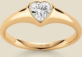 Made by Mary CZ Heart Signet Ring