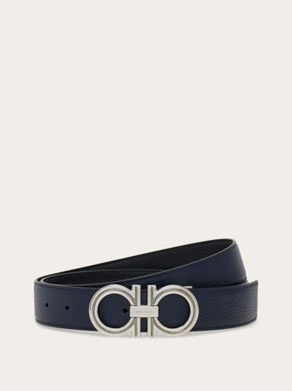 Ferragamo Men Reversible and adjustable Gancini belt Blue