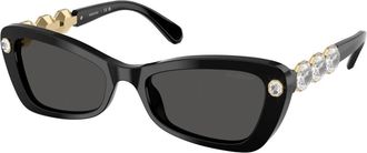 Swarovski Stijlvolle Zonnebril - Dames - Zonnebrillen - Zwart - 54 MM - Accessoires