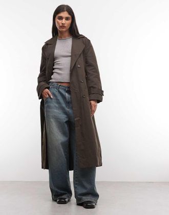 Collusion Trench oversize doppiopetto marrone