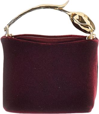 Erdem Sculptural Velvet Handbag With Flower Bud Handle