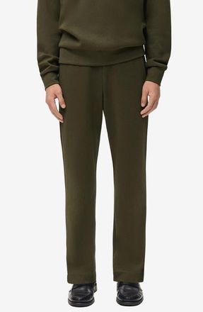 Mango Knit Drawstring Pants in Olive Green at Nordstrom, Size Large