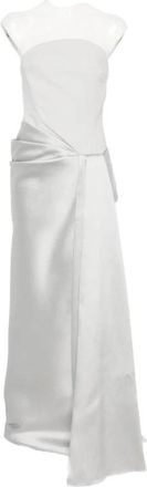 Solace London Strapless Drape Maxi Jurk - Dames - Avondkleed - Grijs - XS - Polyester - Kleedjes