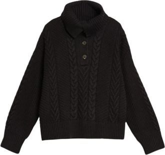 GANT Cozy Twist Sweater - Dames - Vesten - Zwart - L - Katoen - Truien & Vesten