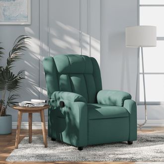 vidaXL Sill&oacute;n Reclinable De Tela Verde Oscuro Vidaxl