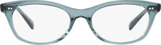 Oliver Peoples Dezerai 51mm Oval Optical Glasses in Dark Blue at Nordstrom