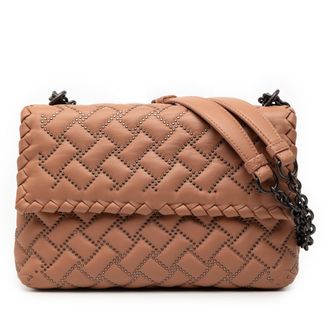 Bottega Veneta Tweedehands Kleine Nappa Intrecciato Studded Olimpia Schoudertas